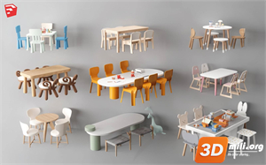 Kid's table and chairs Skp Files 